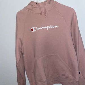 blush pink champion hoodie